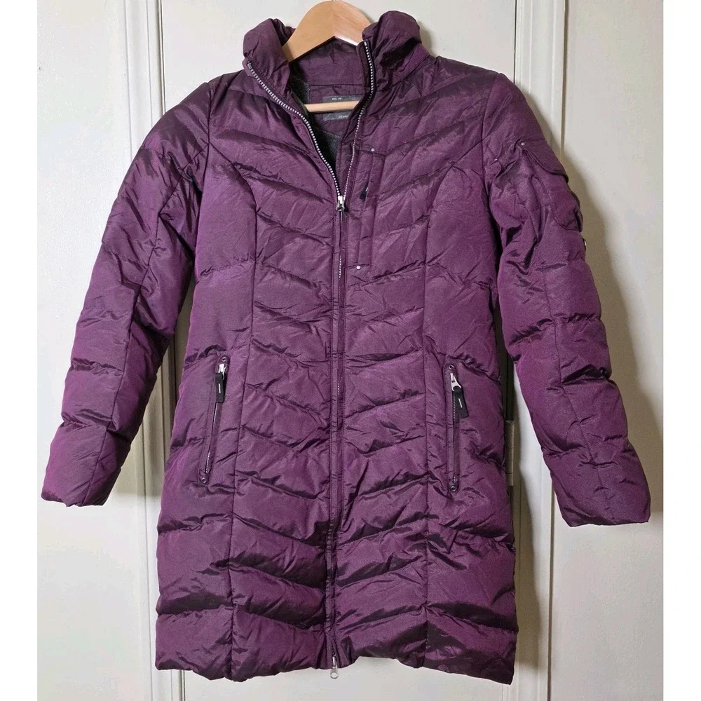 Eddie Bauer Women's Small Sun Valley Down Parka‎ Purple Puffer Coat *No Hood*